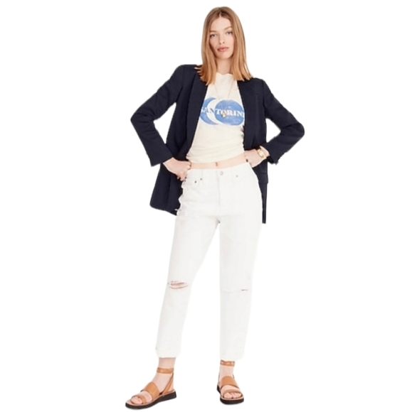 NEW J. Crew Slouchy Boyfriend Jeans White Preppy Denim Classic Comfy Spring - Picture 1 of 8